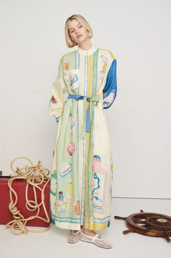 Romantic garden long sleeve dress