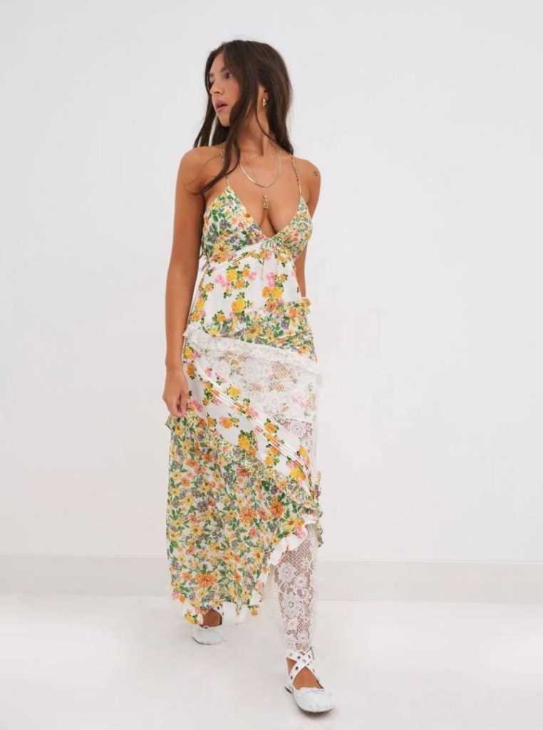 Yellow floral dress