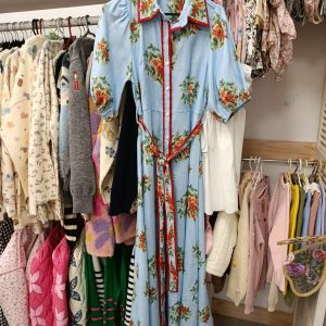 Floral linen cotton dress