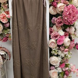 Brown cotton embroidery DRESS