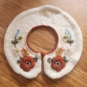 Joan collar embroidery wool collar