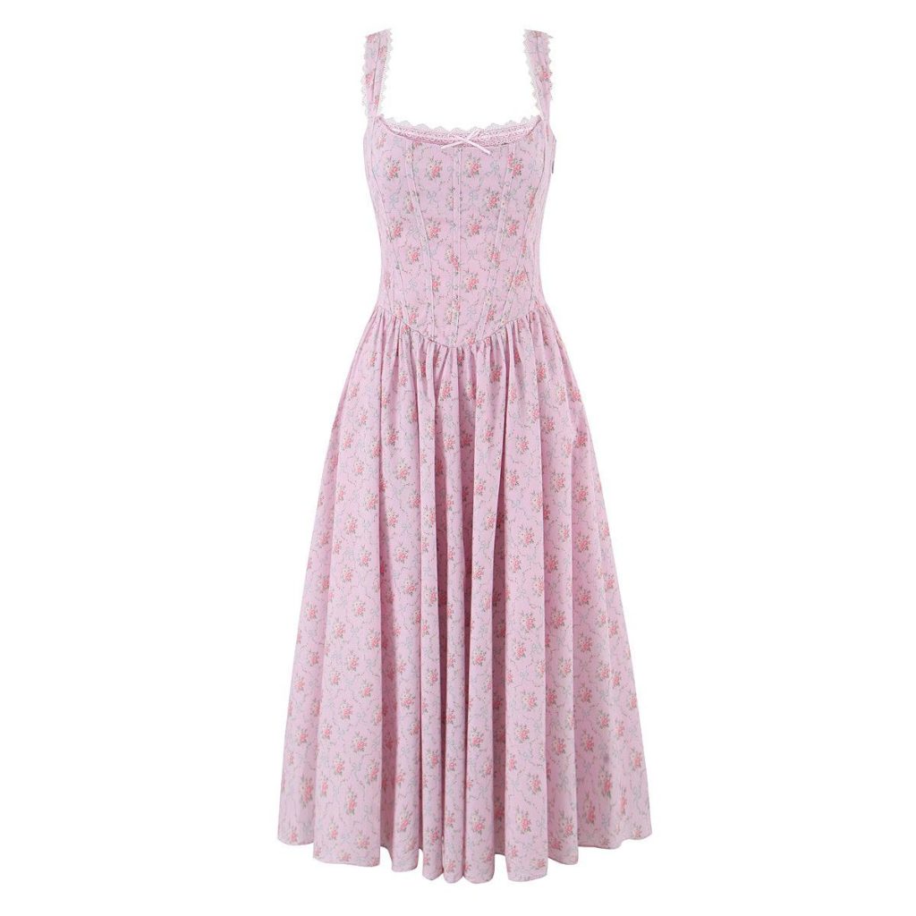 Pink Rose Cotton Dress
