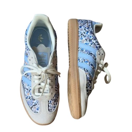 Floral Blue Sneakers Shoes