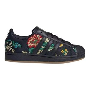 NCCC Superstar Black Floral Embroidered Sneakers