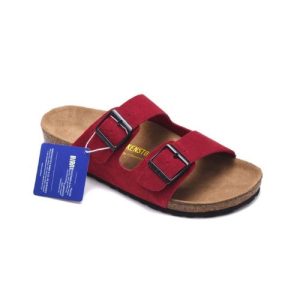 NCC Birkenstock-Style Double Buckle Sandals – Burgundy