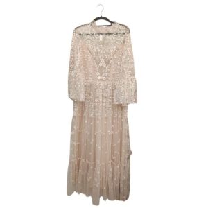 Blush Nude Lace Maxi Dress