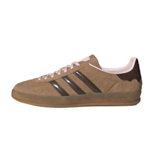 Blush Taupe Retro Suede Sneakers Shoes - Image 2