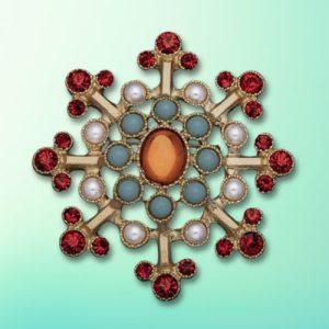 Crimson Starburst Heirloom Brooch