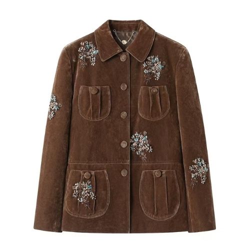 NCC Embellished Velvet Utility Jacket