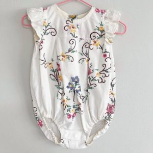 NCC Ivory Floral Embroidered Baby Romper
