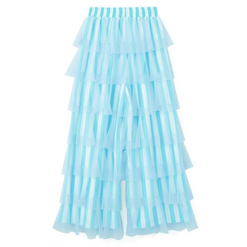 Sky Blue Cloud-Tier Tulle Pants