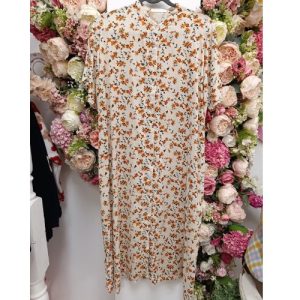 Autumn Petal Floral Midi Shirt Dress