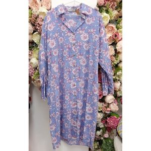 NCC Blue Bloom Cotton Midi Shirt Dress