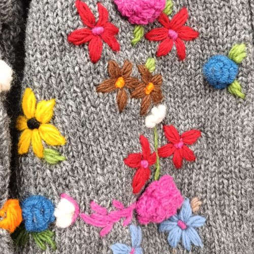 Embroidered Wildflower Knit Cardigan - Image 3