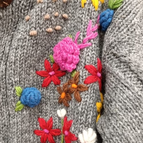 Embroidered Wildflower Knit Cardigan - Image 2