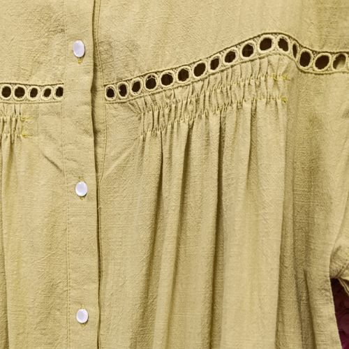 Olive Meadow Button-Through Midi Dress