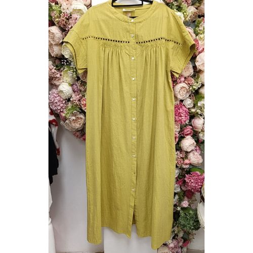 Olive Meadow Button-Through Midi Dress