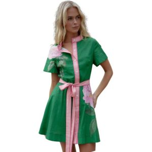 Rosegarden Tie-Front Shirt Dress