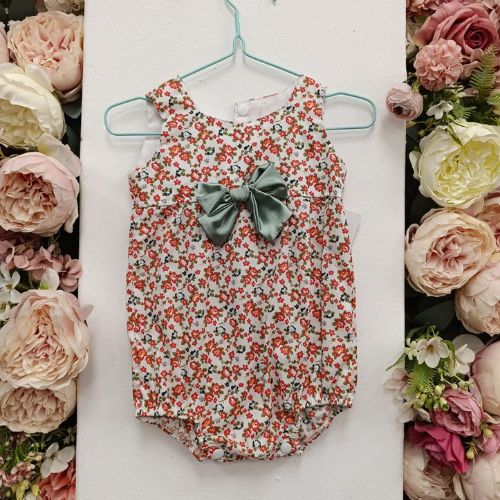 Sage Blossom Baby Romper