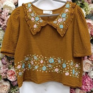Harvest Bloom Embroidered Top