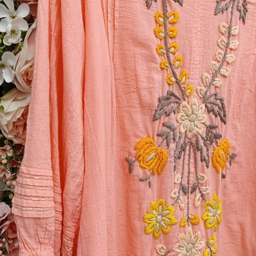 Peach Meadow Embroidered Dress - Image 2