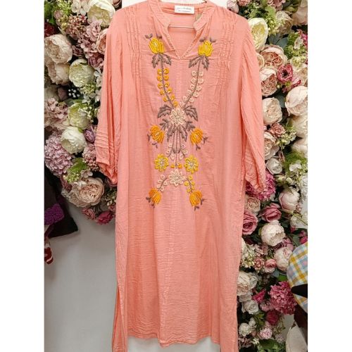 Peach Meadow Embroidered Dress