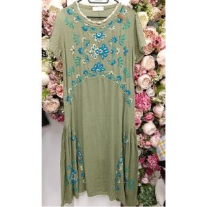 Sage Garden Embroidered Dress
