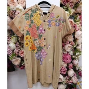 Wildflower Meadow Embroidered Hooded Tunic