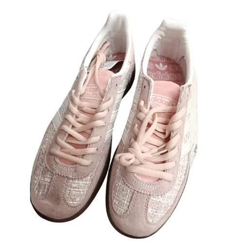 Blush Tweed Retro Sneakers Shoes - Image 3