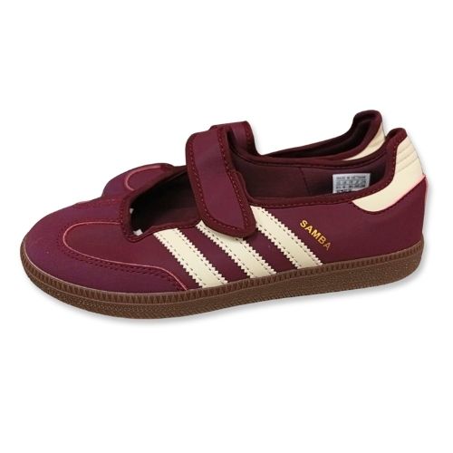 Burgundy Retro Strap Sneakers